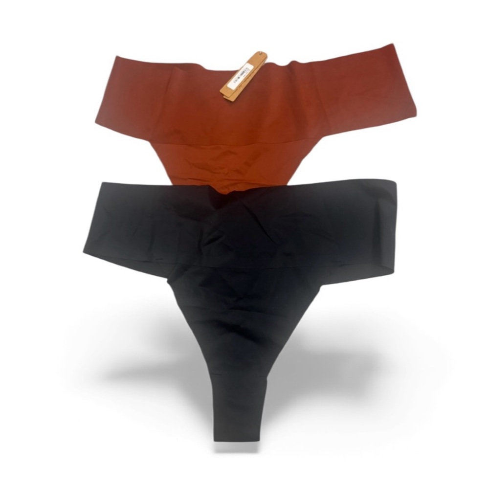 Bundle Of 2 Thongs Skims Size 2X Saffron & Onyx Naked Panty Thong Soft Panties